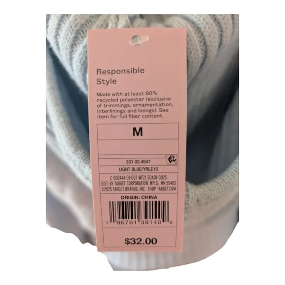 NWT Wild Fable Light Blue Cable Knit Zip-Up Hooded Sweater Medium Baby Blue - Picture 4 of 9